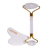 LILFOX ILLUMINA Clear Quartz Massage Roller + White Jade Gua Sha