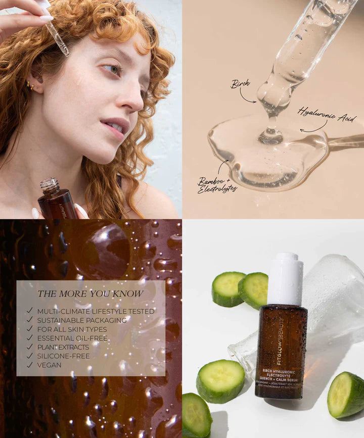 Fitglow Beauty | BIRCH HYALURONIC Electrolyte Quench + Calm Serum